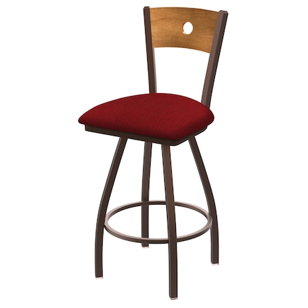 Holland Bar Stool Co 36" Swivel Counter Stool, Brnz Finish, Med Back, Graph Ruby Seat X830